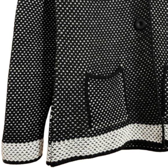 Cocogio Made in Italy Women’s Black and White Knitted Cardigan Jacket Sz-S - Picture 4 of 7